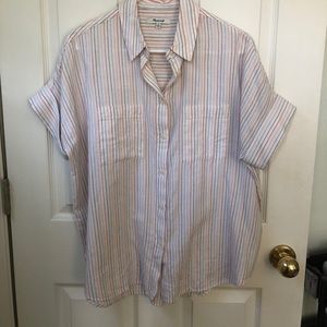 Madewell Rainbow Striped Button Up